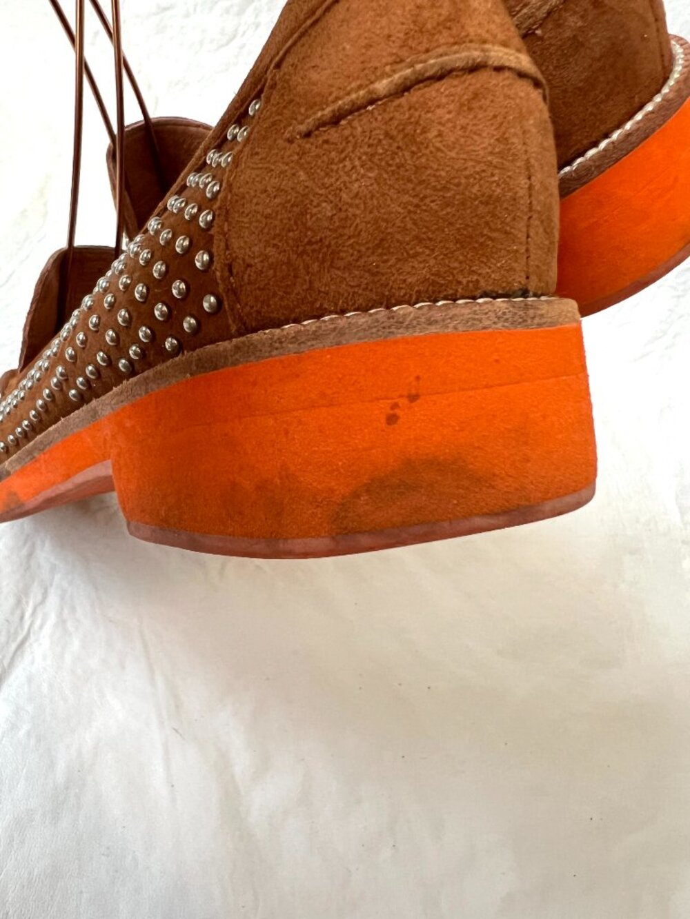 Jeffrey Campbell shoes Dorm size 8 womens   brown suede studded orange moc - Picture 9 of 14